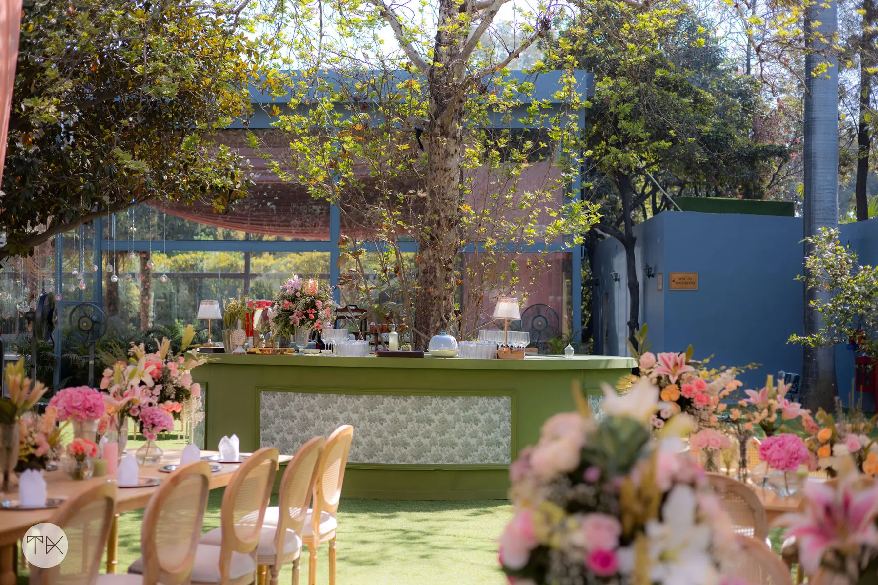 A Green Wedding Affair — garden lunch floral tablescape by Sage & Saaj