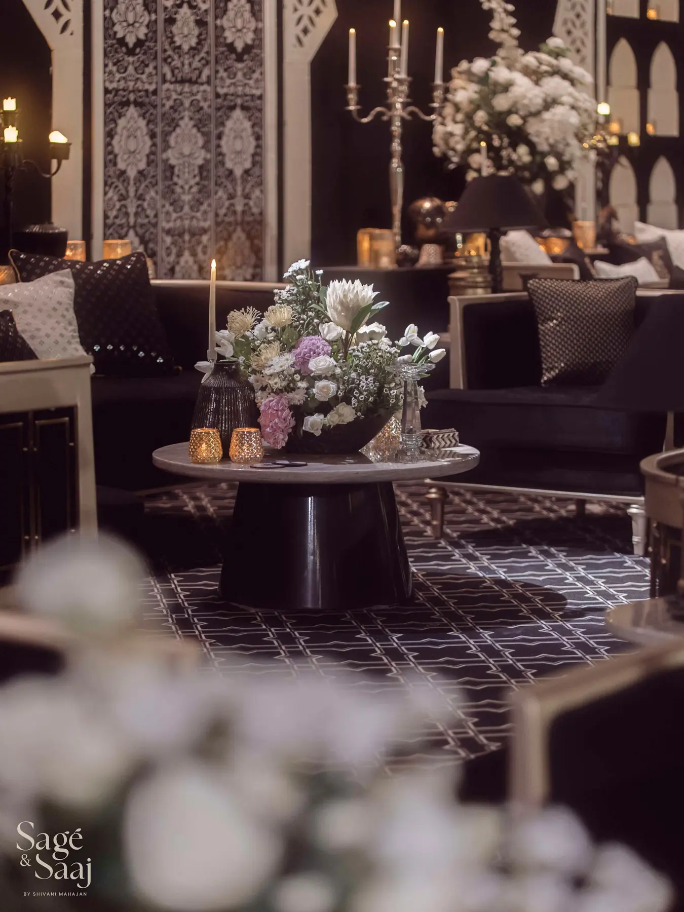 Monochromatic Sufi Night — monochrome Sufi night setting by Sage & Saaj