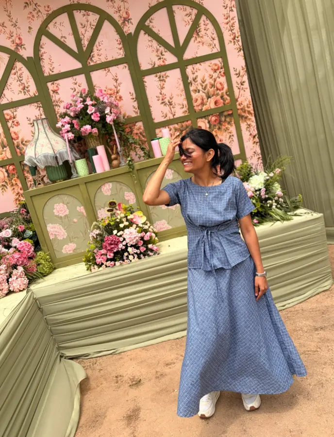 Shivani Mahajan on site with Sage & Saaj florals