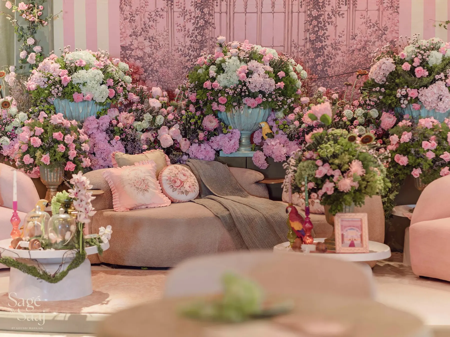 Pastel floral wedding design by Sage & Saaj at Fairmont Udaipur