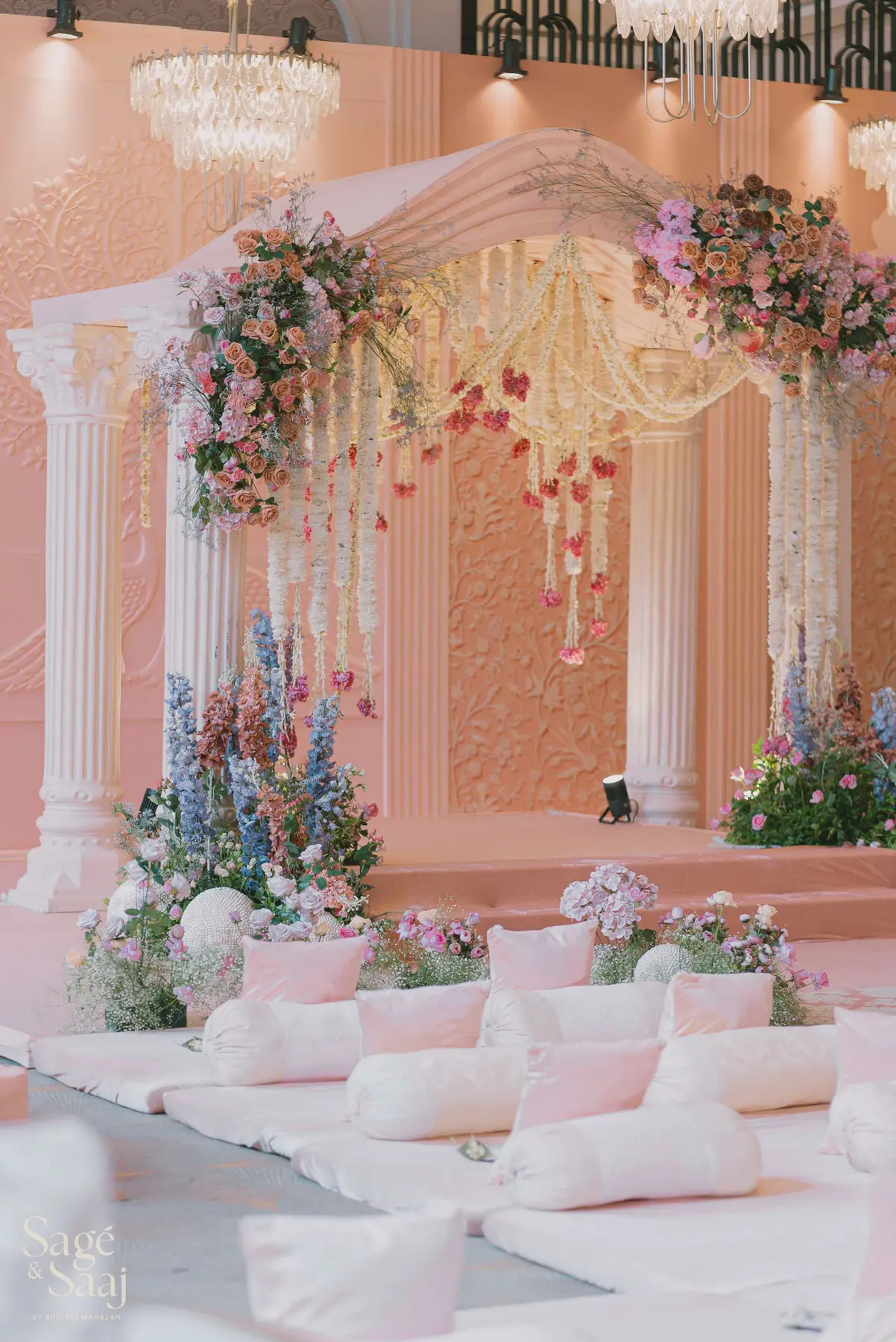 Anand Karaj — pastel day-wedding florals by Sage & Saaj